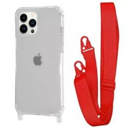 Чохол-накладка WAVE Clear Case with Strap iPhone 13 Pro Red