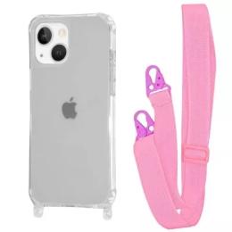 Чохол-накладка WAVE Clear Case with Strap iPhone 14 Pink