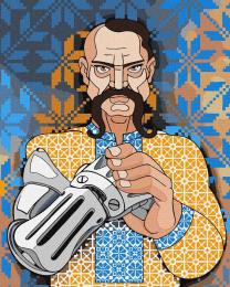 Картина за номерами Ідейка KHO2594 Український кіборг, 40 х 50