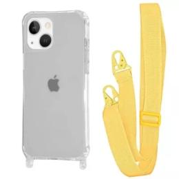 Чохол-накладка WAVE Clear Case with Strap iPhone 15 Yellow