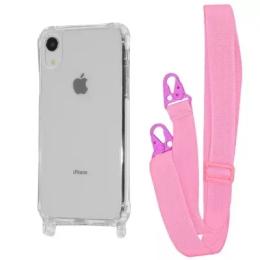 Чохол-накладка WAVE Clear Case with Strap iPhone Xr Pink