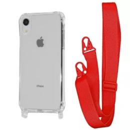 Чохол-накладка WAVE Clear Case with Strap iPhone Xr Red