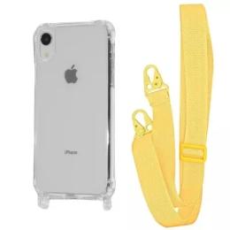 Чохол-накладка WAVE Clear Case with Strap iPhone Xr Yellow
