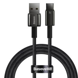 Дата-кабель Baseus Tungsten Gold Fast Charging Data Cable USB (тато) - Type-C (тато) 1m Black 100W (CAWJ000001)