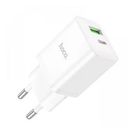 Адаптер живлення для телефона Hoco N28 Founder White 20W (Type-C + USB)