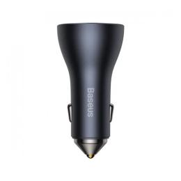 Автомобільний адаптер для телефона Baseus Golden Contactor Pro Dark Gray 65W USB + 2xType-C (CGJP010013)