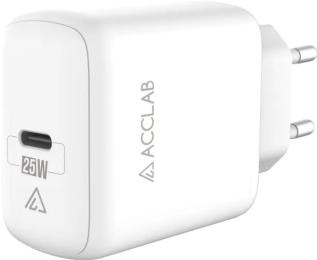 Адаптер живлення для телефона Acclab AL-TC125 1хType-C 5В/3A/25W QC/PD 3.0 White (1283126538841)