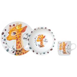 Набір дитячого посуду LIMITED EDITION PRETTY GIRAFFE Orange White (YF6025)