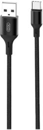 Дата-кабель XO Braided NB143 USB (тато) - Type-C (тато), 1 м Black