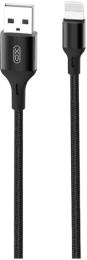 Дата-кабель XO Braided NB143 USB (тато) - Lightning (тато), 1 м Black