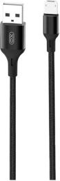 Дата-кабель XO Braided NB143 USB (тато) - MicroUSB (тато), 2 м Black