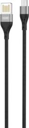 Дата-кабель XO Double-Sided Plug NB188 USB (тато) - MicroUSB (тато), 1 м Gray