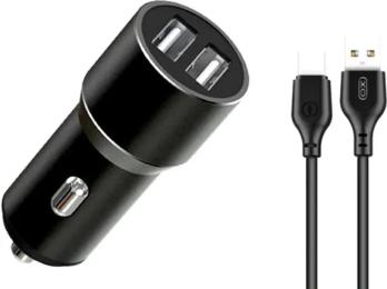Автомобільний зарядний пристрій для телефона XO Car Charger Set TZ09 Black Type-C