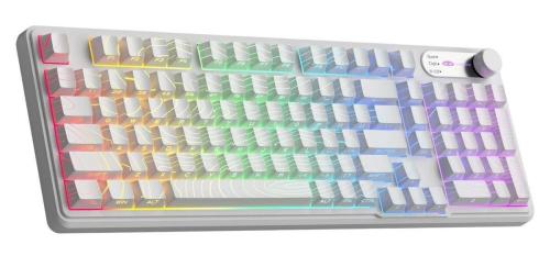 Клавіатура MageGee GK960 RGB Wireless White Topographic (6971969729056)