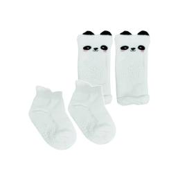 Дитячі шкарпетки Mega Zayka MGZ-0649 White Панда+ наколінники
