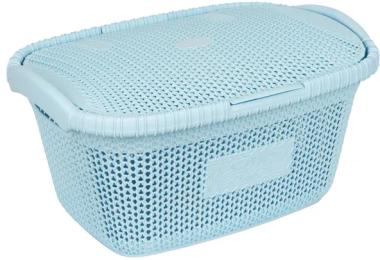 Кошик для білизни Violet House 1002 Віолетта Blue з кришкою 28 л