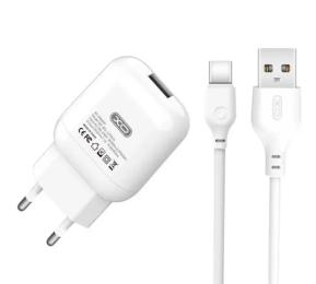 Мережевий зарядний пристрій для телефона XO L37 White Type - C 1USB/2.1A