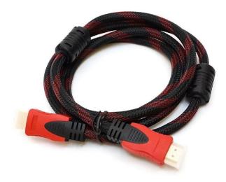 Відео-кабель VALUE B00064 HDMI (ТАТО) - HDMI (ТАТО) 1.5M Black Red V1.4 ДО 4K 60HZ, ОБПЛЕТЕННЯ