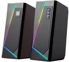 Акустична система Defender Solar 3 Black (65103) 2.0, 10 W, BT/Light, USB