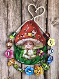 Деревяна іграшка Ubumblebees PSD132 Шнурівка Мухоморчик