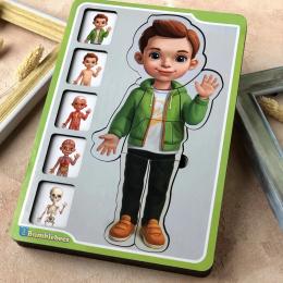 Пазл Ubumblebees PSF026 вкладиш Анатомія людини  хлопчик