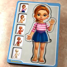 Пазл Ubumblebees PSF025 вкладиш Анатомія людини  дівчинка