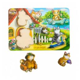 Пазл Ubumblebees PSD140 вкладиш Котики - 1 з будиночком