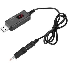 Кабель живлення для роутера Dynamode USB 5V - DC 9V/12V 0.8m Black (KWS-912V) 5.5*2.1 / 3,5*1,35