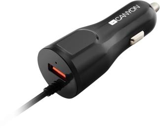 Автомобільний зарядний пристрій для телефона Canyon lightning 2.4 A C-033 Black (CNE-CCA033B)