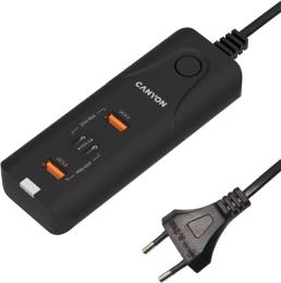 Мережевий зарядний пристрій для телефона Canyon CNE-CHA10B Black 2USB-A 2USB-C