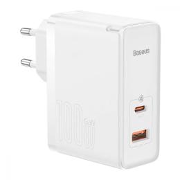 Адаптер живлення для телефона Baseus GaN5 Pro 100W (CCGP090202) White Type-C+USB