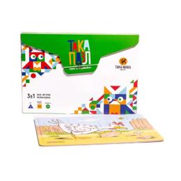 Пазл ТАКА МАКА 960209 3 в 1 Зелена, курочка 20 елементів