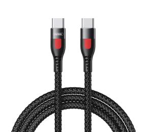 Дата-кабель Remax RC-195 1m Lesu Type-C(тато) - Type-C(тато) Black PD 65W