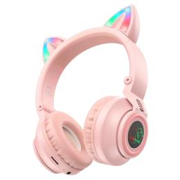 Накладні навушники Borofone BO18 Cat Ear Pink