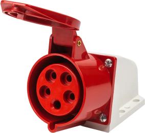 Розетка кабельна HiSmart 32 A Red 3P+PE+N 380 В IP44 (LX-125)