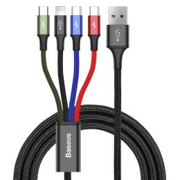 Дата-кабель Baseus Rapid 4-in-1 USB (тато) - Type-C/Lightning/Micro USB (тато) 1.2m Black (CA1T4-B01)