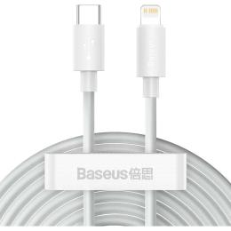 Дата-кабель Baseus Simple Wisdom 1.5m USB TYPE C (ТАТО) - LIGHTNING (ТАТО) White (2PCS/Set) (TZCATLZJ-02)