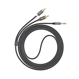Аудіо-кабель Hoco UPA10 mini-jack 3.5 (тато) 2хRCA (тато), 1.5m Gray