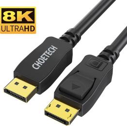 Відео-кабель Choetech XDD01-BK DisplayPort (тато) - DisplayPort (тато), 2m Black