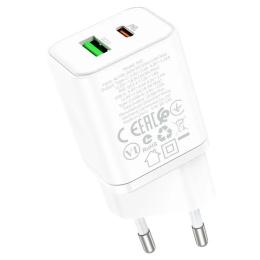 Адаптер живлення для телефона Borofone BN7 White (PD 20W) (1USB 3A 18W QC3.0)