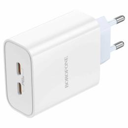 Адаптер живлення для телефона Borofone BA73A White Young PD35W dual port (2 USB-C)