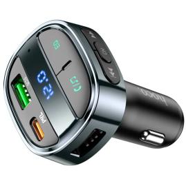 ФМ-модулятор Hoco E70 Black 2USB, Type-C, QC, 30W