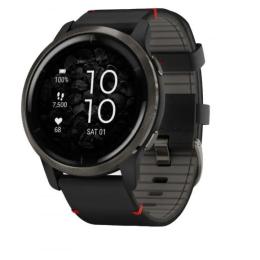 Смарт-годинник Garmin Venu 2 Slate with Leather Band Black (010-02430-21)