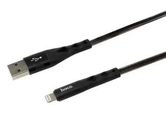 Дата-кабель Hoco U105 Treasure jelly USB (тато) - Lightning (тато) 1m Black