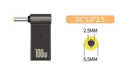 Перехідник STLab PD100W-5.5x2.5mm USB Type-C (мама) - DC Jack 5.5x2.5mm (тато) для заряджання ноутбука