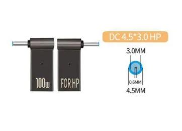 Перехідник STLab PD100W-4.5x3.0mm-HP USB Type-C (мама) - DC 4.5x3.0mm (тато) HP для заряджання ноутбука