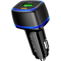 Автомобільний зарядний пристрій для телефона Borofone BZ14A Mercury Black (BZ14AB)