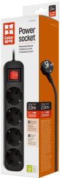 Мережевий фільтр ColorWay CW-PSEA42BK Black 4 розетки 2 м