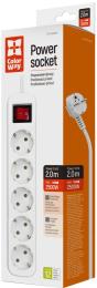 Мережевий фільтр ColorWay CW-PSEA52W White 5 розеток 2 м