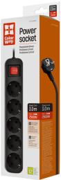 Мережевий фільтр ColorWay CW-PSEA53BK Black 5 розеток 3 м